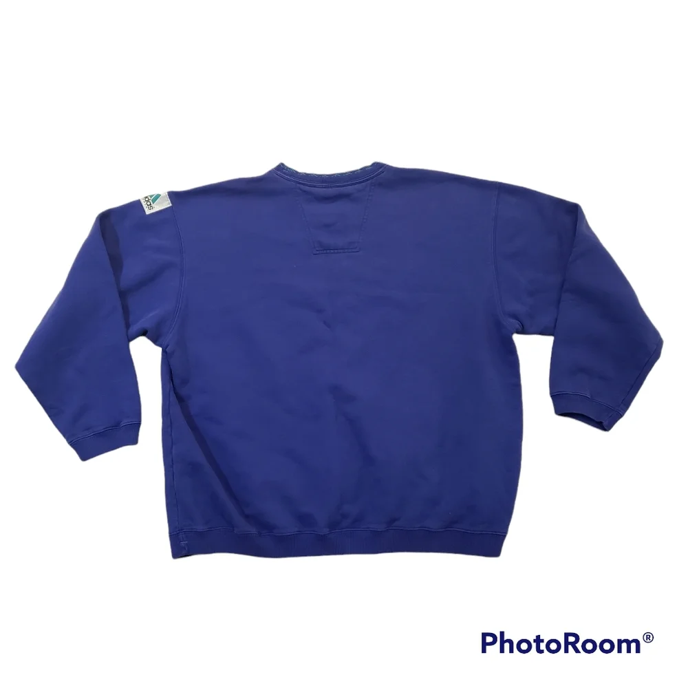 Vintage 90s Adidas Equipment Crewneck Sweatshirt Size Large Blue Embroidered. - Picture 2 of 6